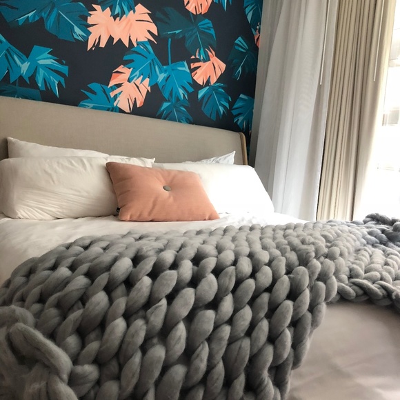 Homei Decor Chunky Merino Wool Throw Blanket - Picture 3 of 4